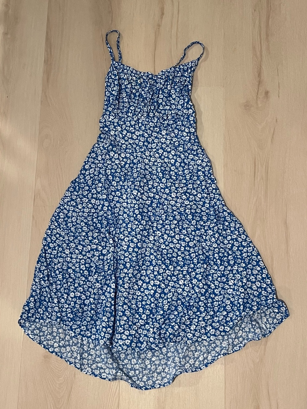 Blue Floral Spaghetti Strap Sundress